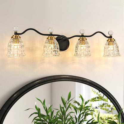 Ora Modern Dimmable Black Gold Bathroom Vanity Lights