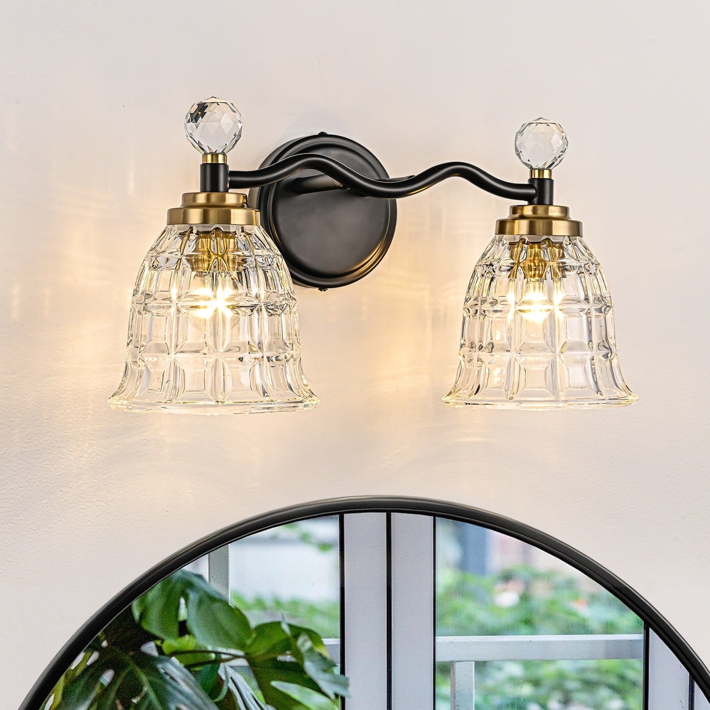 Ora Modern Dimmable Black Gold Bathroom Vanity Lights