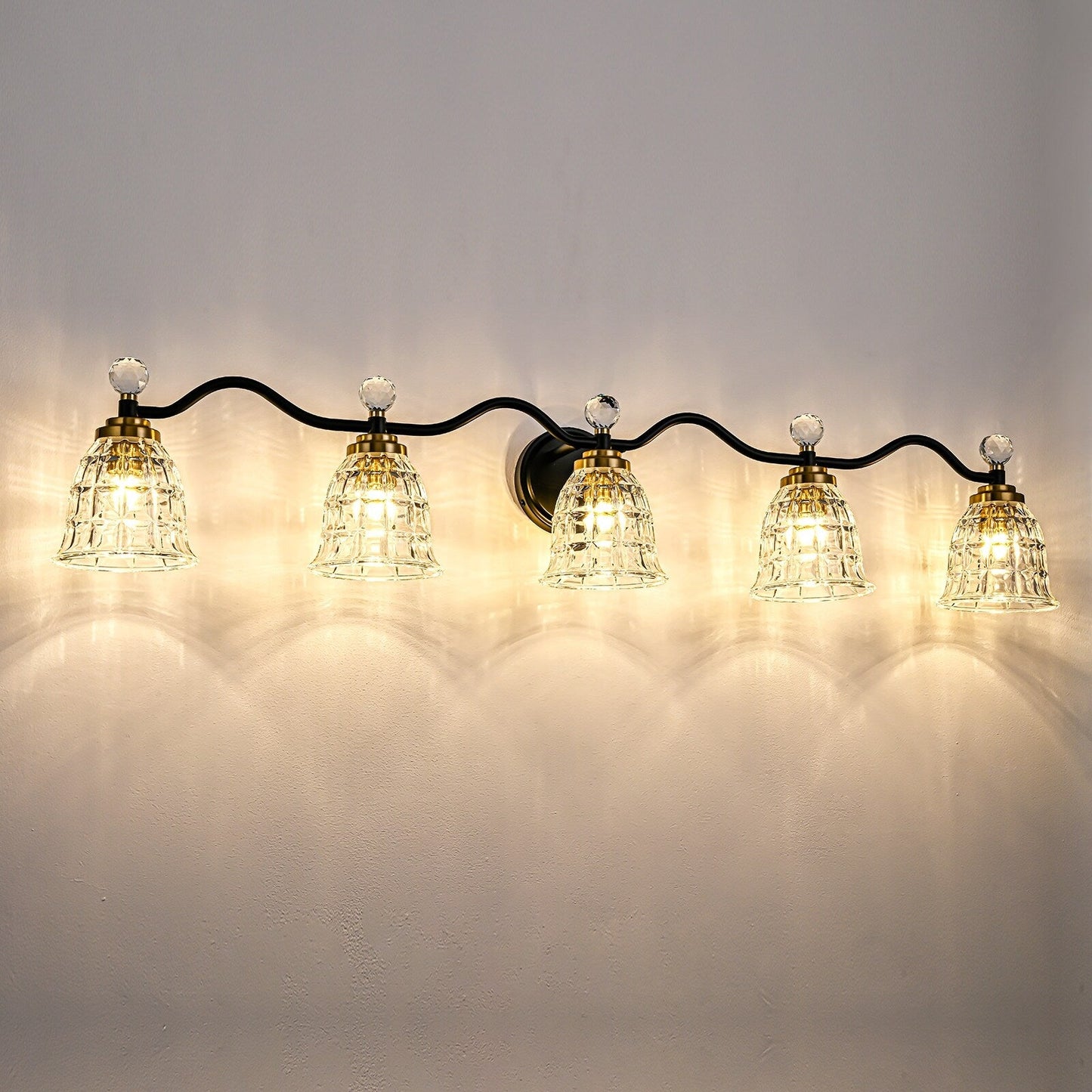 Ora Modern Dimmable Black Gold Bathroom Vanity Lights