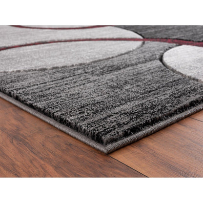 Orelsi Collection Abstract Geometric Circles Area Rug