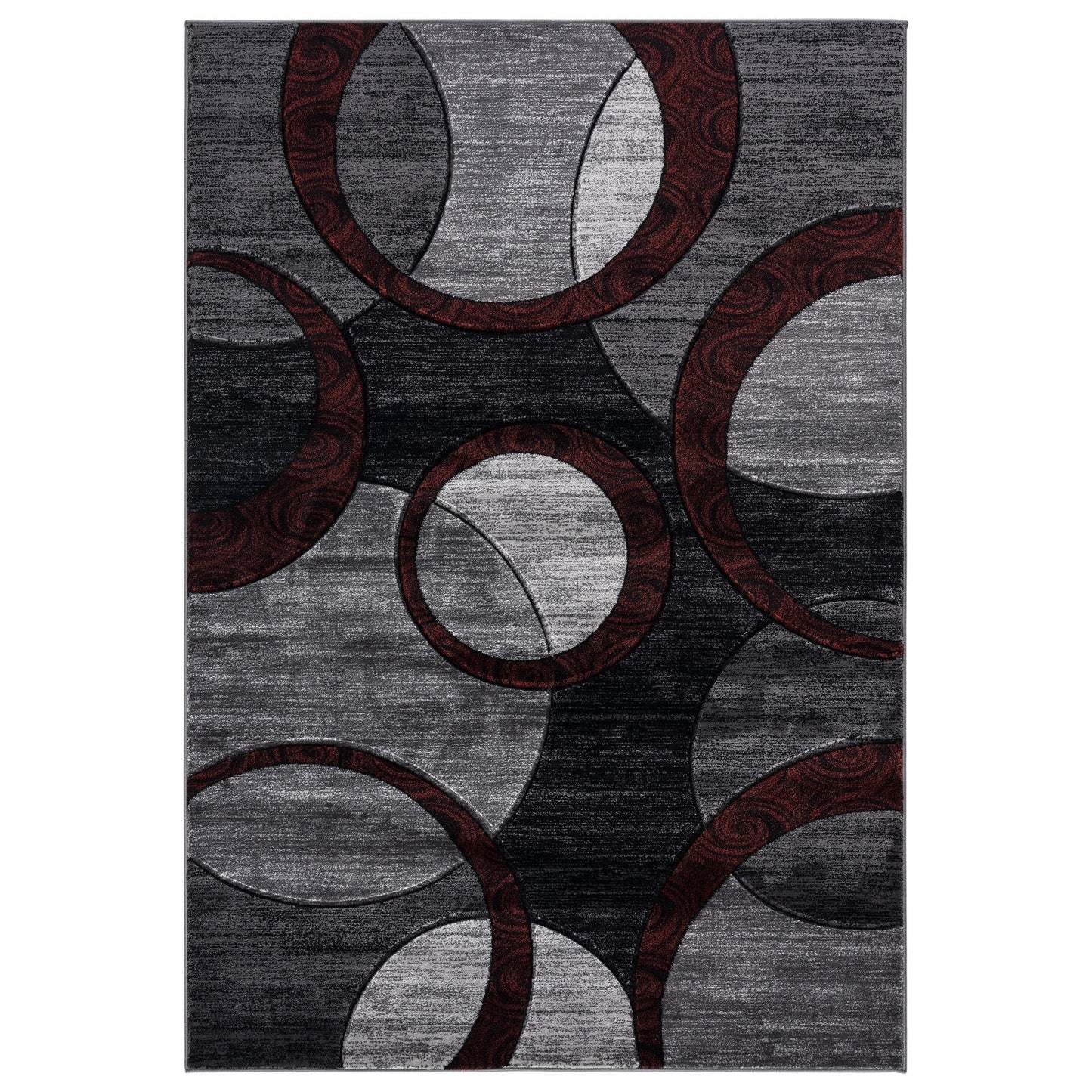 Orelsi Collection Abstract Geometric Circles Area Rug