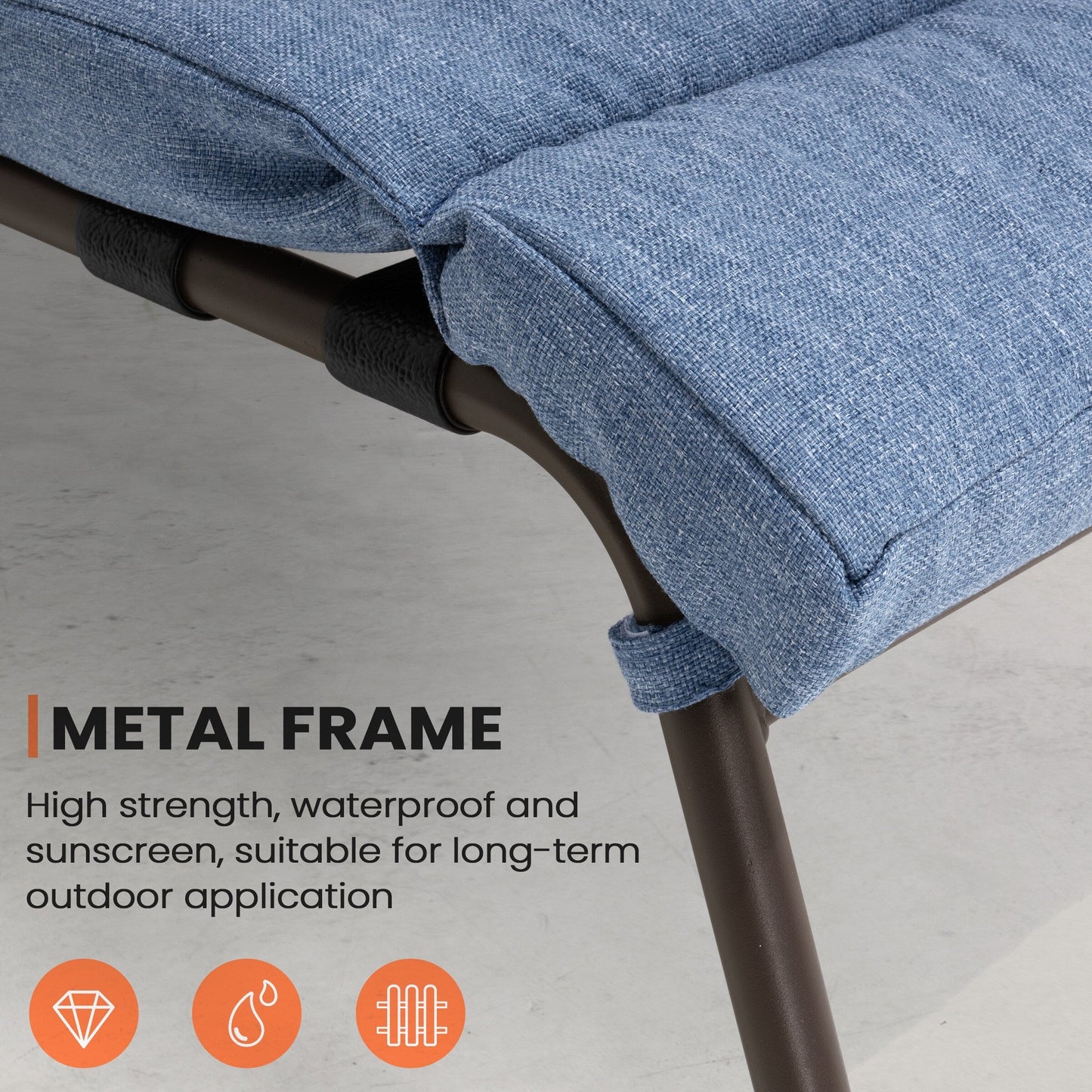 Outdoor Adjustable Patio Chaise Lounge Chair with Cushion Beach Poolside