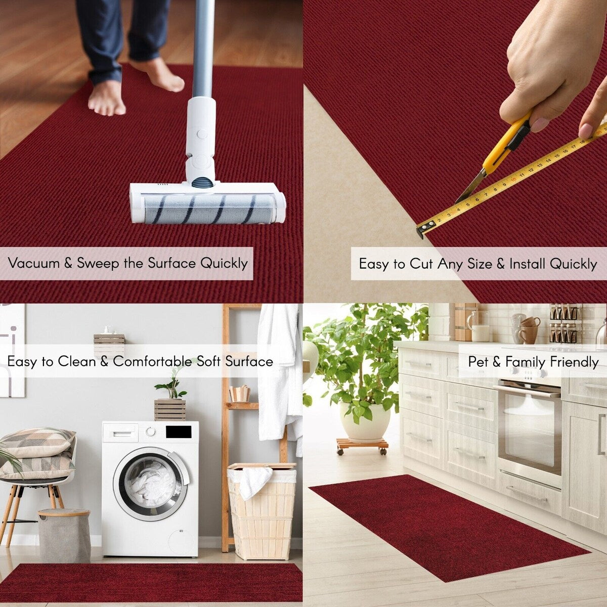 Outdoor/Indoor Custom Size Carpet Runner Rug 36'' wide x your choice of length with Non-Slip PVC Backing