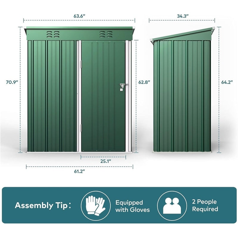 Outdoor Storage Metal Shed Garden Tool Shed with Lockable Door for Patio Furniture and Tools