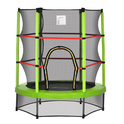 Outsunny 5' Diameter Kids Trampoline with Net for Indoors & Outdoors, Ages 3 to 6