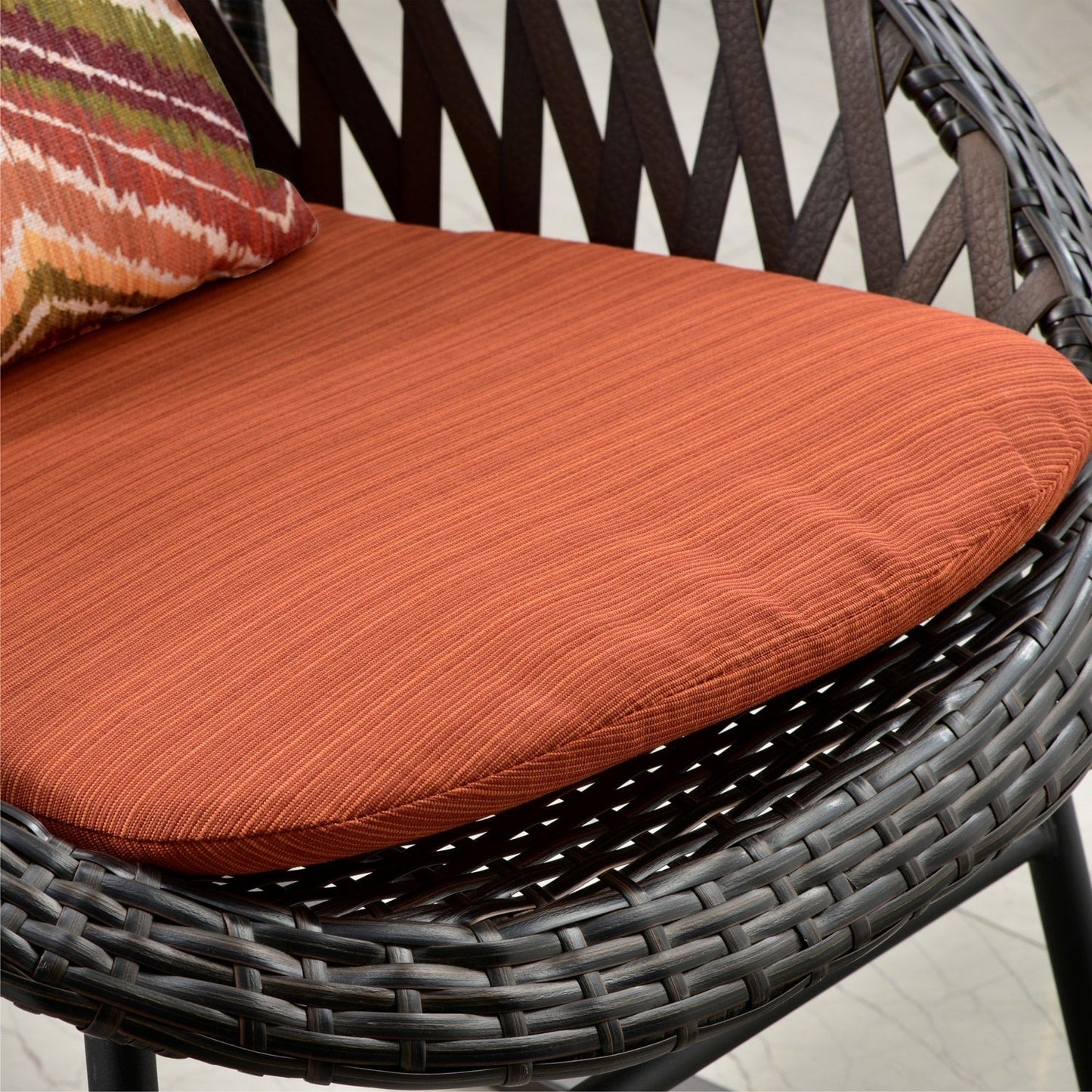 OVIOS 3-piece Patio Rocking Chair Bistro Set with Glass Coffee Table