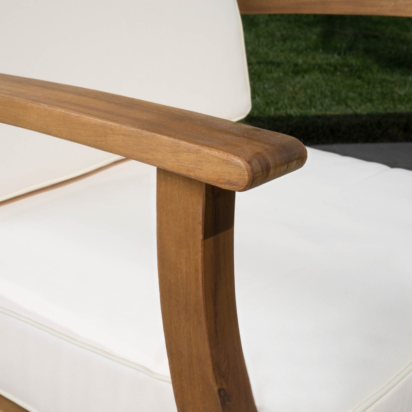 Perla Outdoor 7-piece Acacia Wood Sofa Set with Cushion by Christopher Knight Home