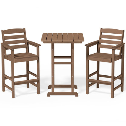 Plastic Tall adirondack Chair Set Of 3-Piece Patio Conversation Set