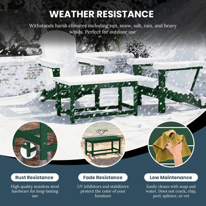 Polytrends Laguna Hdpe All Weather Outdoor Patio Rectangular Coffee Table