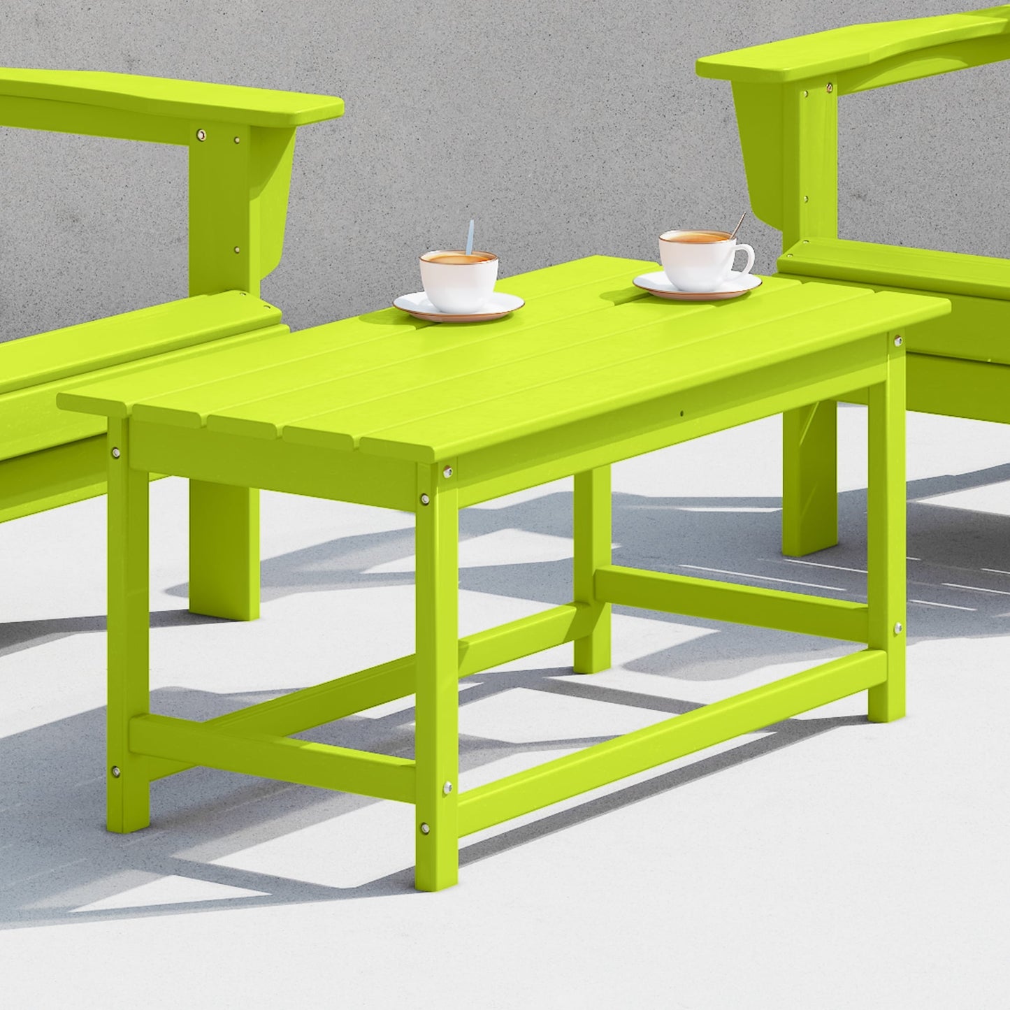 Polytrends Laguna Hdpe All Weather Outdoor Patio Rectangular Coffee Table