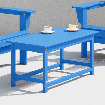 Polytrends Laguna Hdpe All Weather Outdoor Patio Rectangular Coffee Table