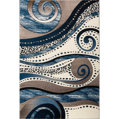 Rhodes Collection Abstract Swirl Area Rug