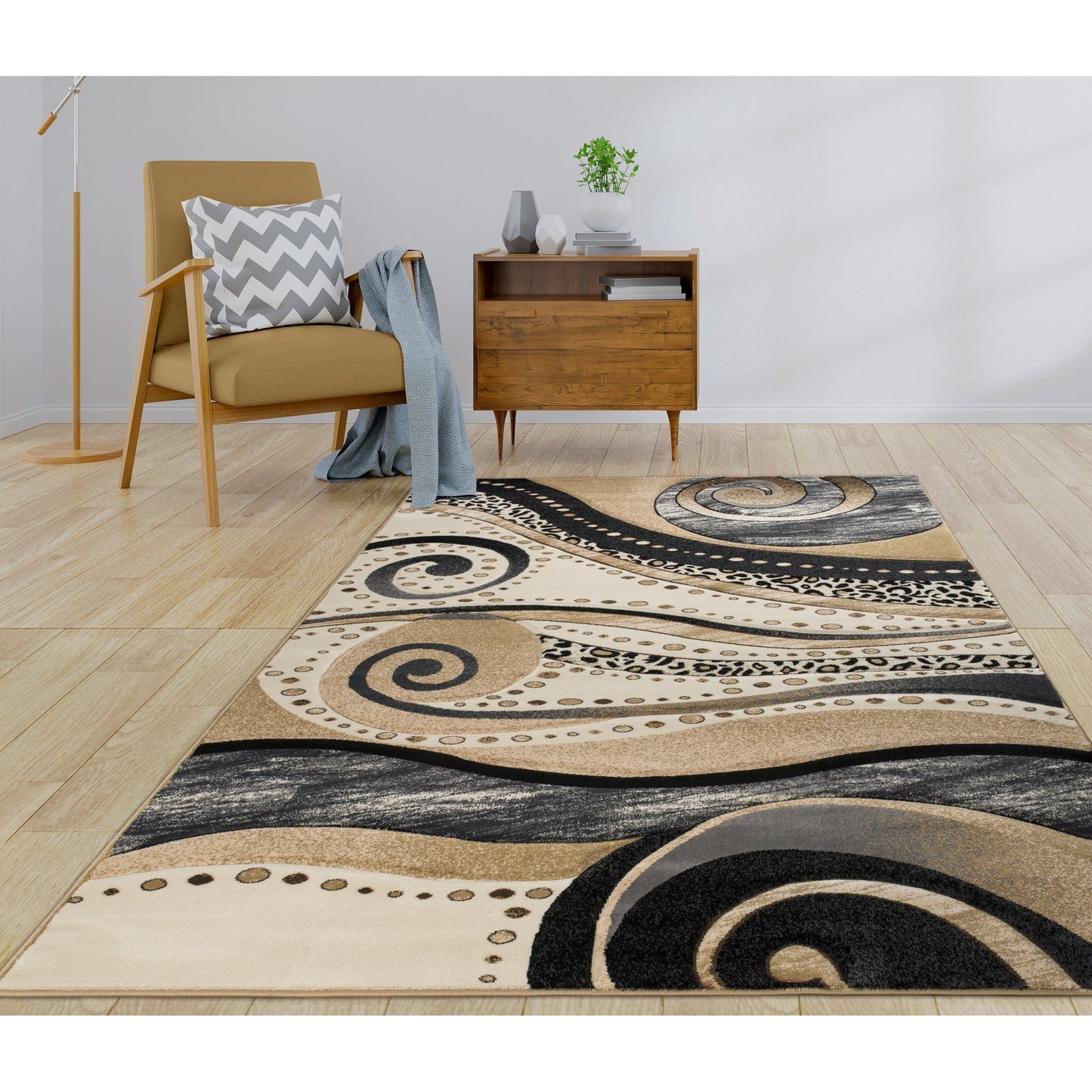 Rhodes Collection Abstract Swirl Area Rug