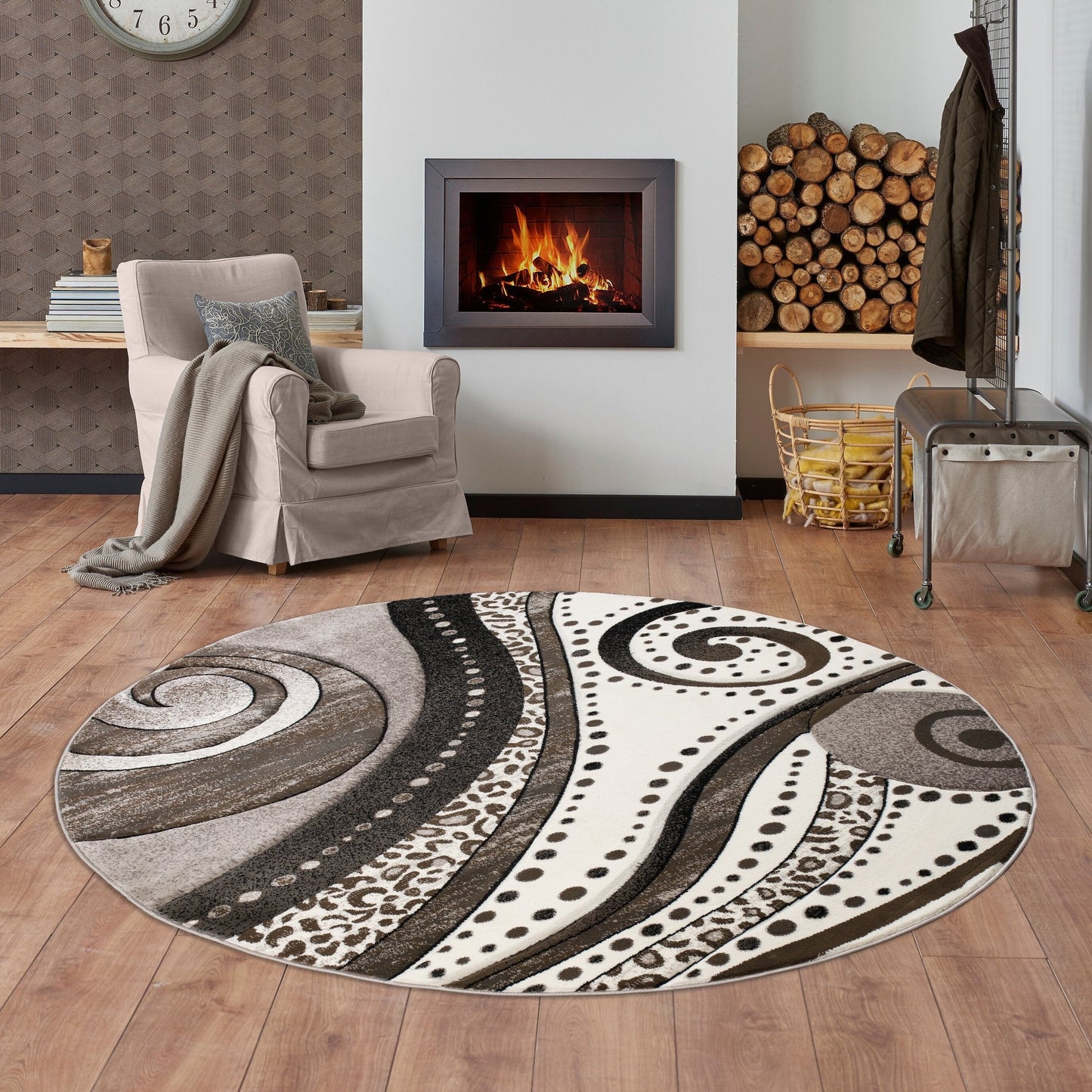 Rhodes Collection Abstract Swirl Area Rug