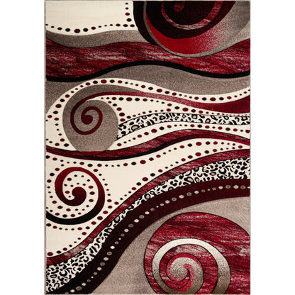 Rhodes Collection Abstract Swirl Area Rug
