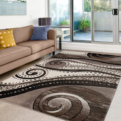 Rhodes Collection Abstract Swirl Area Rug