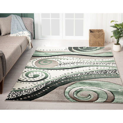 Rhodes Collection Abstract Swirl Area Rug