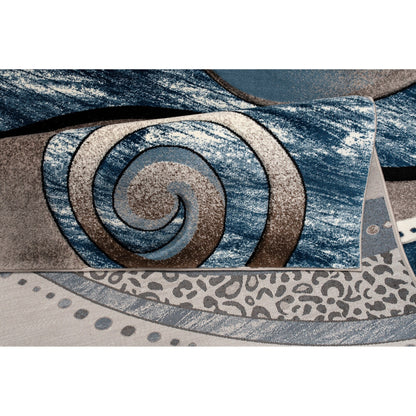 Rhodes Collection Abstract Swirl Area Rug