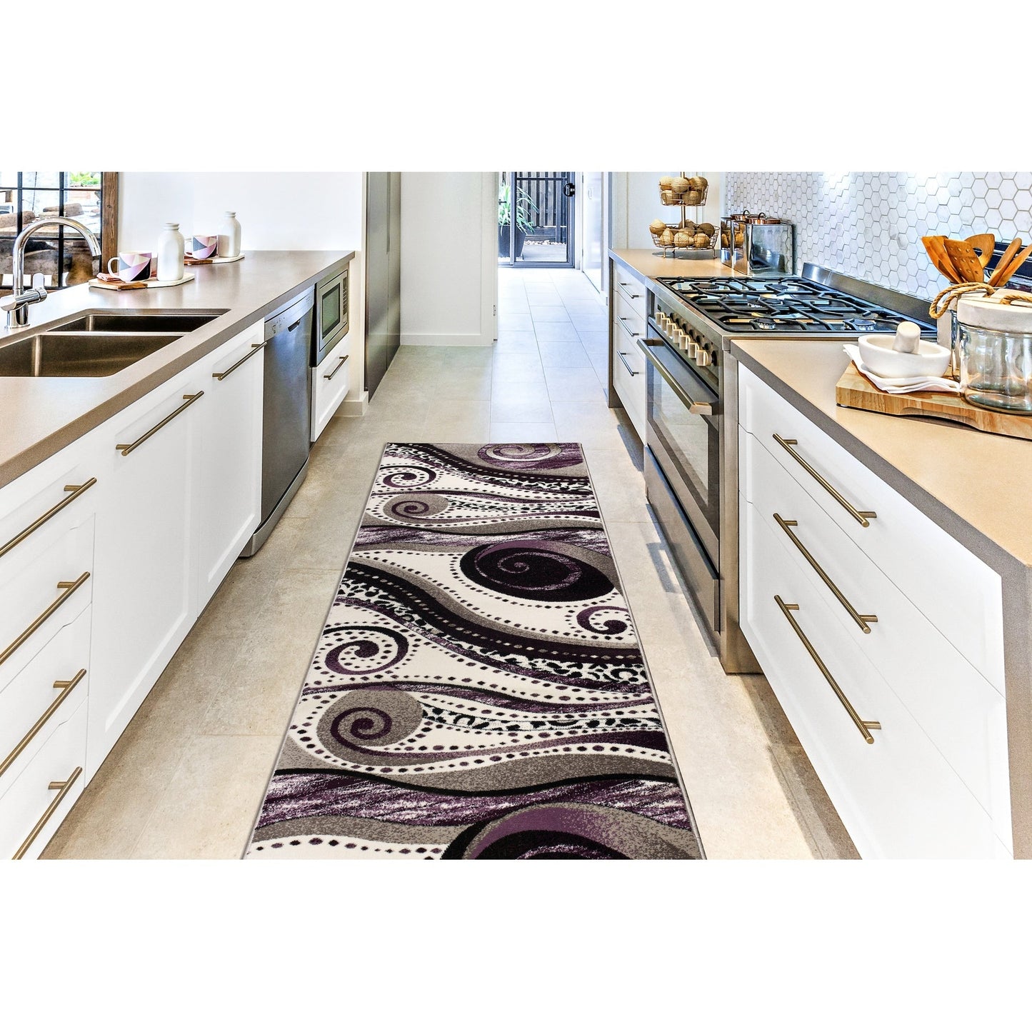 Rhodes Collection Abstract Swirl Area Rug