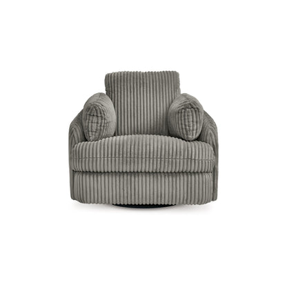 Rikki Swivel Glider Manual Recliner Chair, Gray Corduroy, 2 Pillows