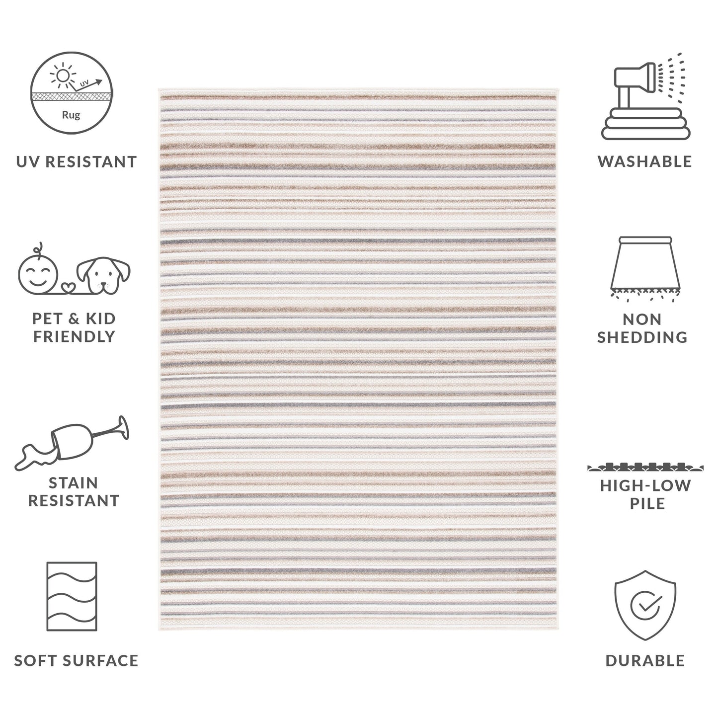 SAFAVIEH Cabana Gafia Indoor/ Outdoor Waterproof Patio Stripe Rug