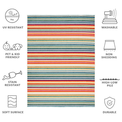 SAFAVIEH Cabana Gafia Indoor/ Outdoor Waterproof Patio Stripe Rug