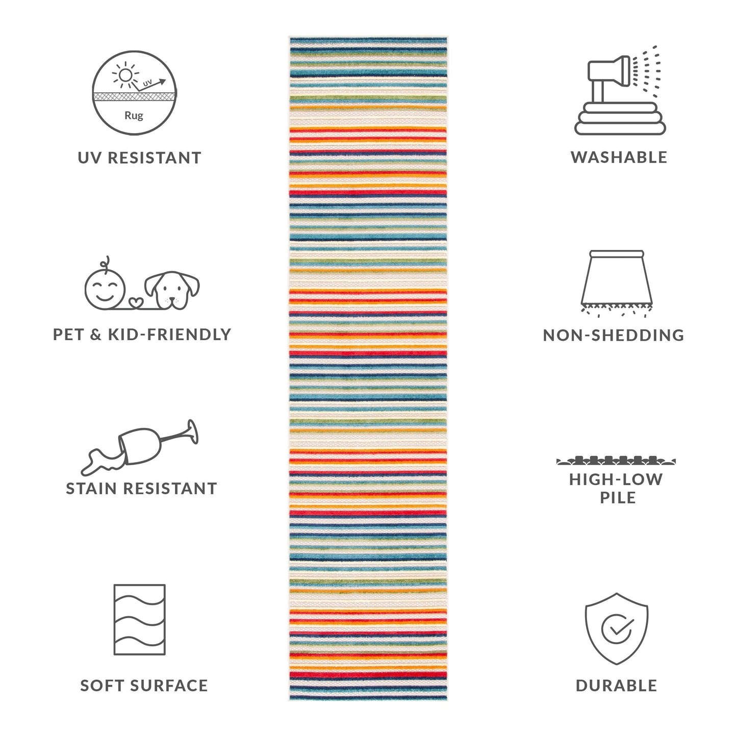 SAFAVIEH Cabana Gafia Indoor/ Outdoor Waterproof Patio Stripe Rug