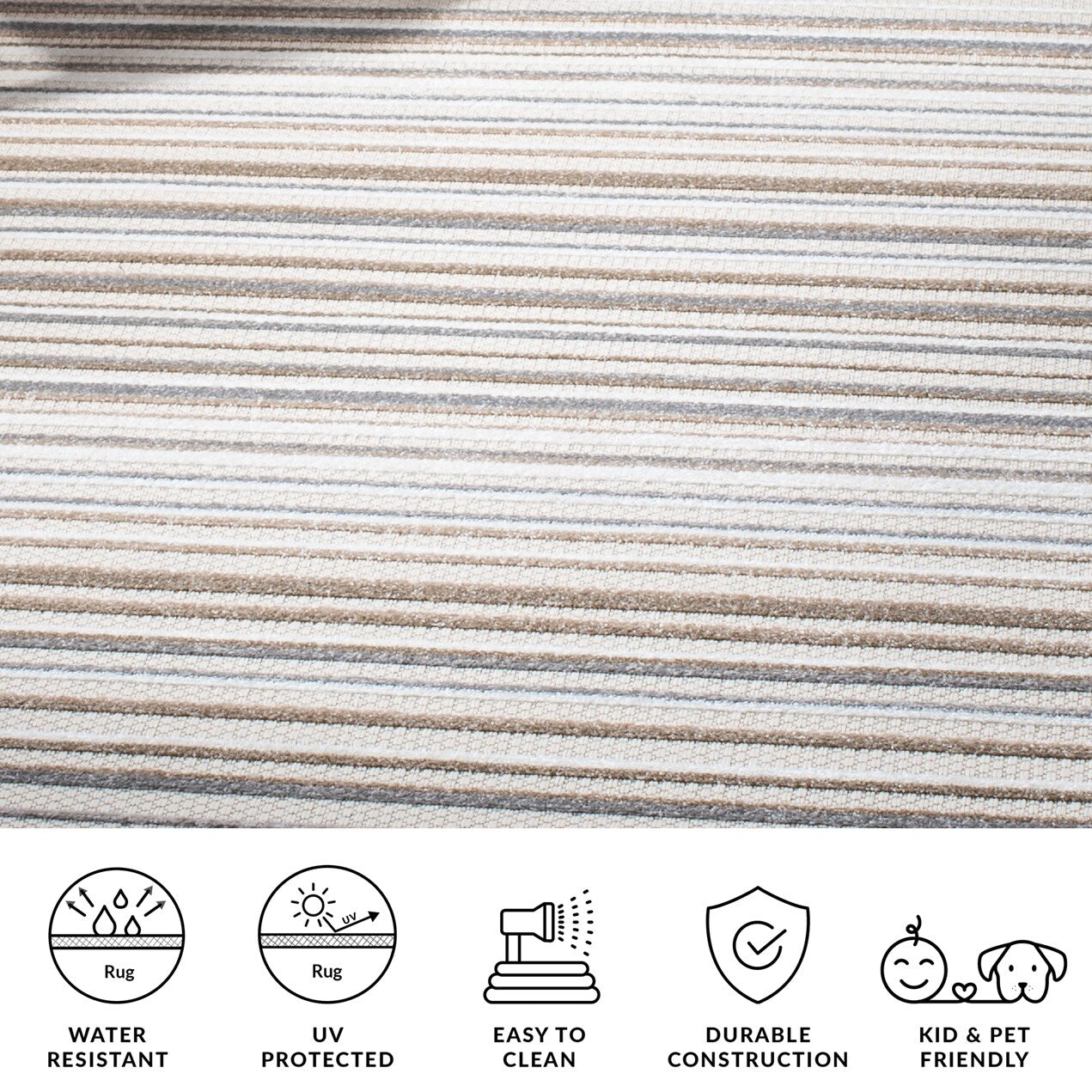 SAFAVIEH Cabana Gafia Indoor/ Outdoor Waterproof Patio Stripe Rug