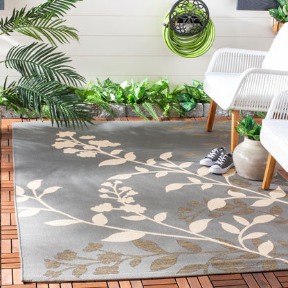 SAFAVIEH Courtyard Luann Botanical Indoor/ Outdoor Waterproof Patio Backyard Rug
