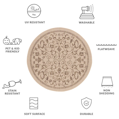 SAFAVIEH Courtyard Miljeta Indoor/ Outdoor Waterproof Patio Backyard Rug