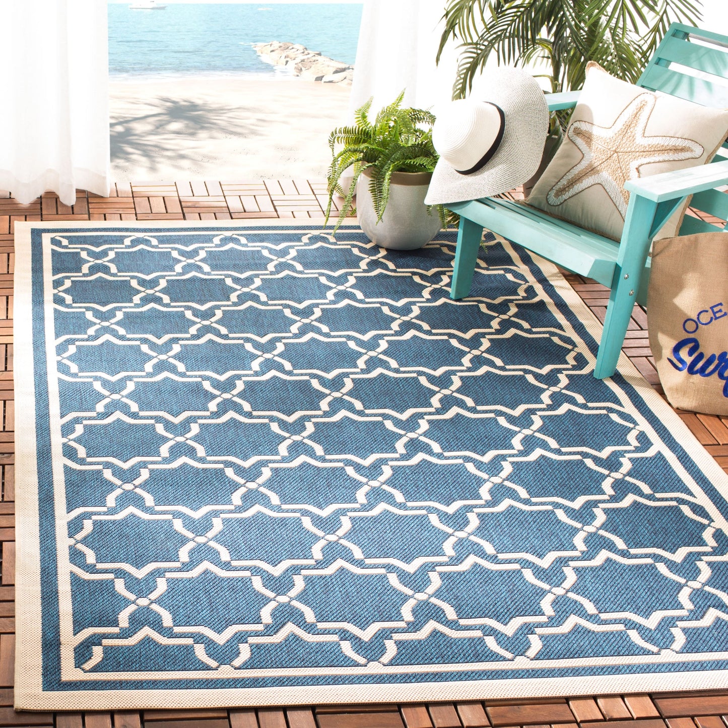 SAFAVIEH Courtyard Thomasina Indoor/ Outdoor Waterproof Patio Backyard Rug