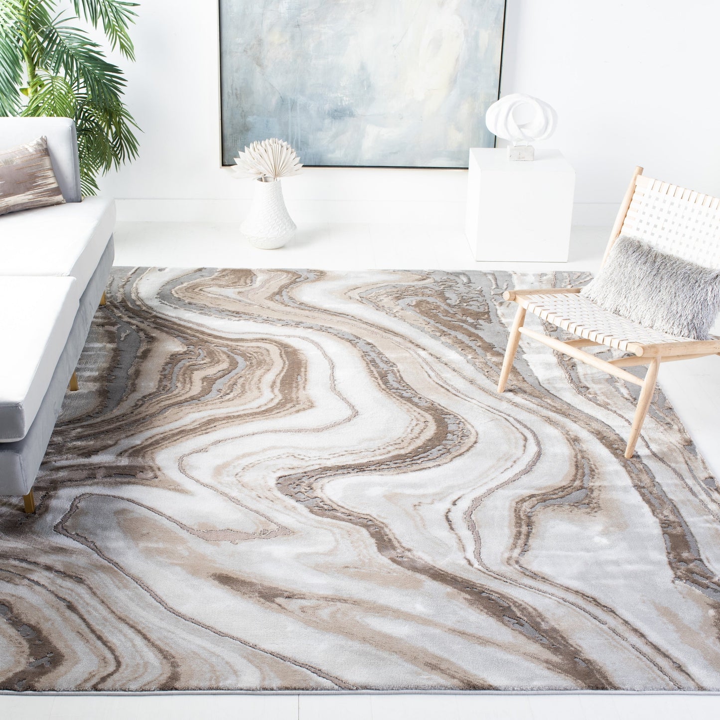 SAFAVIEH Craft Elvyra Modern Abstract Marble Pattern Rug
