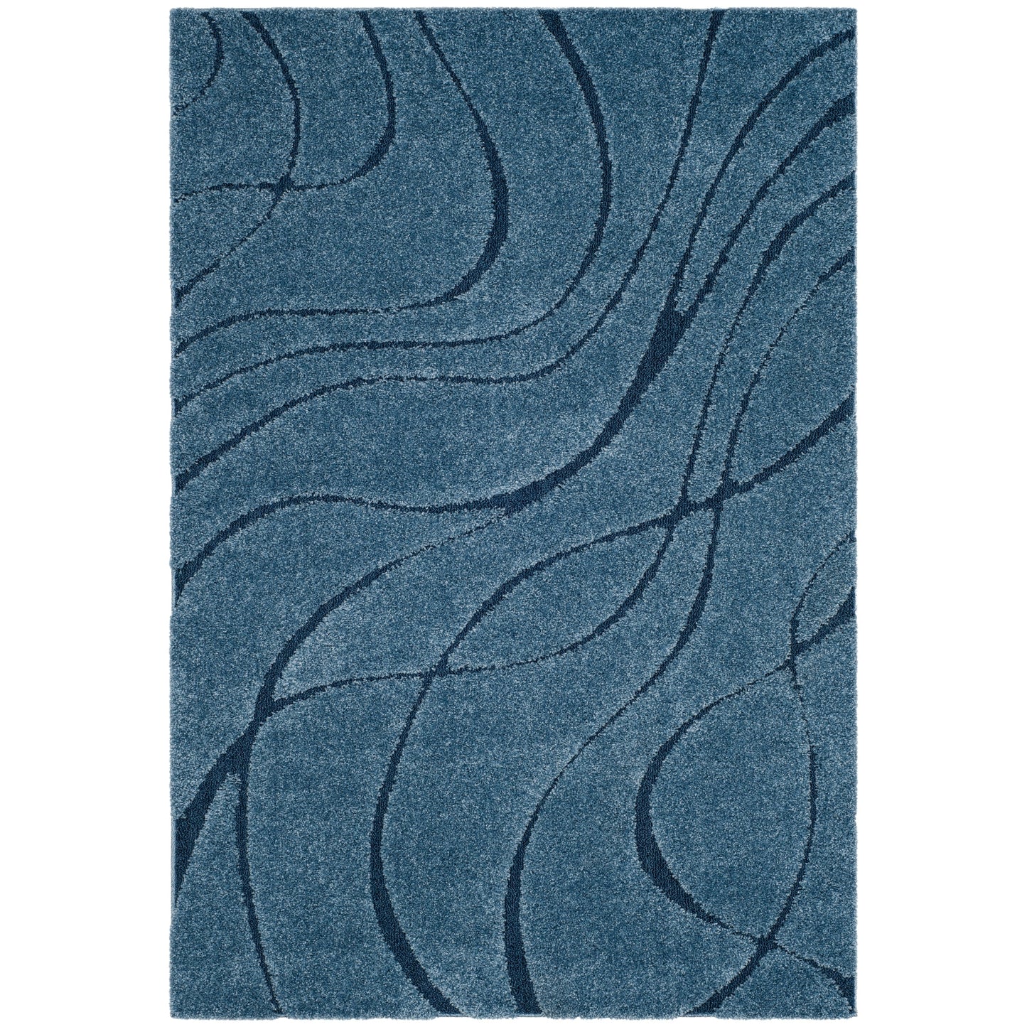 SAFAVIEH Florida Shag Staka Abstract Waves 1.2-inch Area Rug