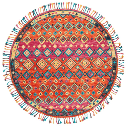 SAFAVIEH Handmade Aspen Hysnie Eclectic Orange/Fuchsia Wool Rug