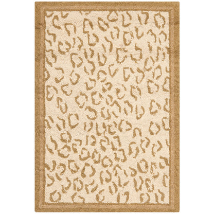 SAFAVIEH Handmade Chelsea Solar Garden Leopard French Country Wool Rug