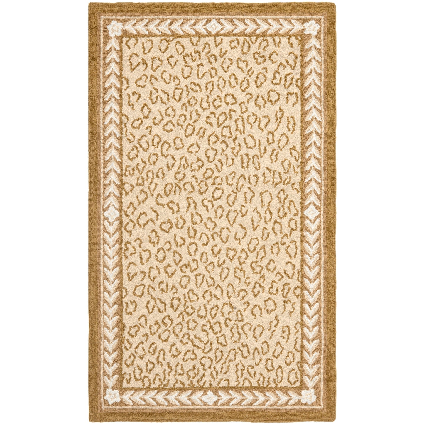 SAFAVIEH Handmade Chelsea Solar Garden Leopard French Country Wool Rug