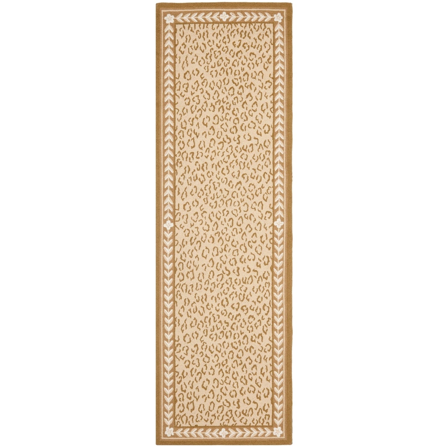 SAFAVIEH Handmade Chelsea Solar Garden Leopard French Country Wool Rug