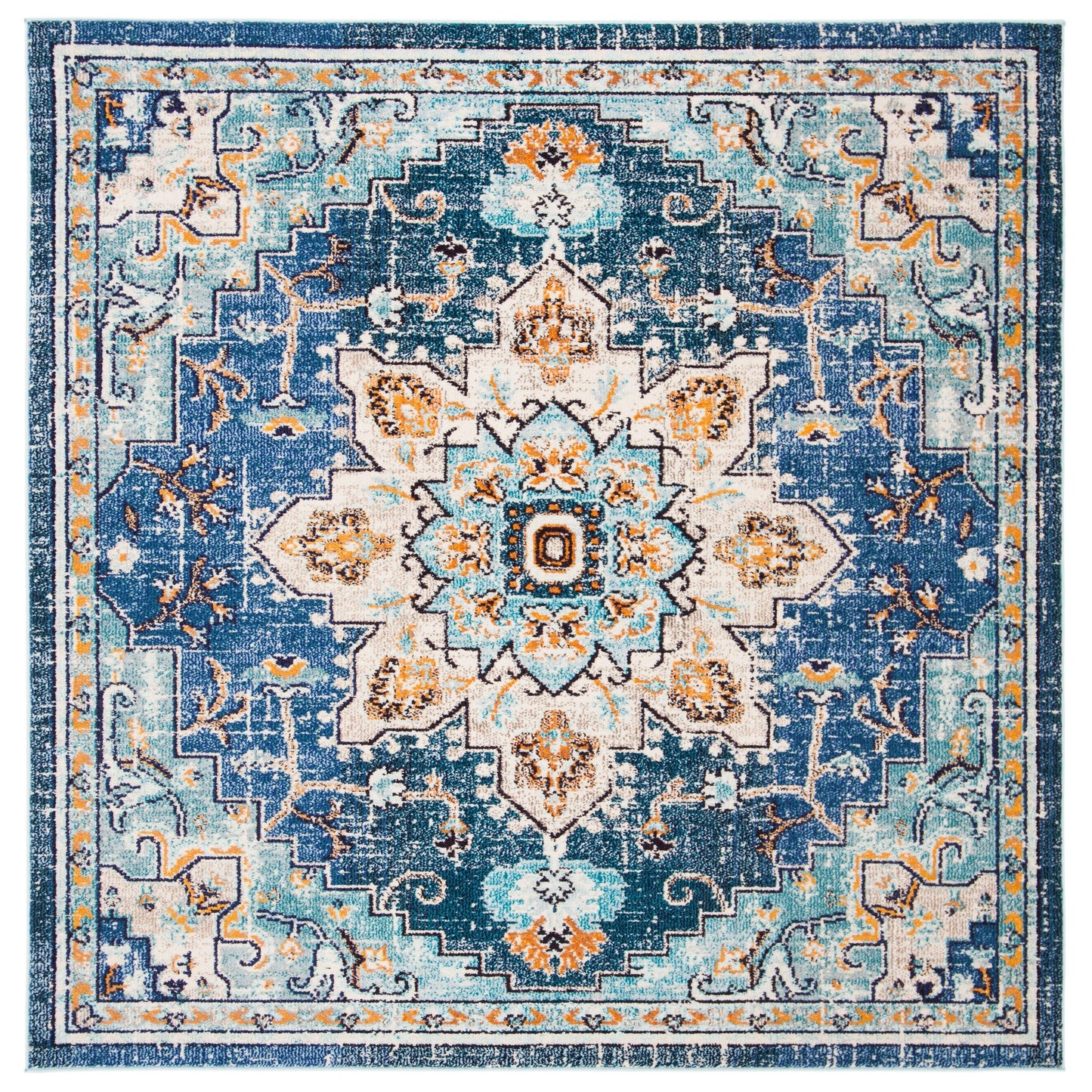 SAFAVIEH Madison Katelijne Boho Medallion Distressed Area Rug