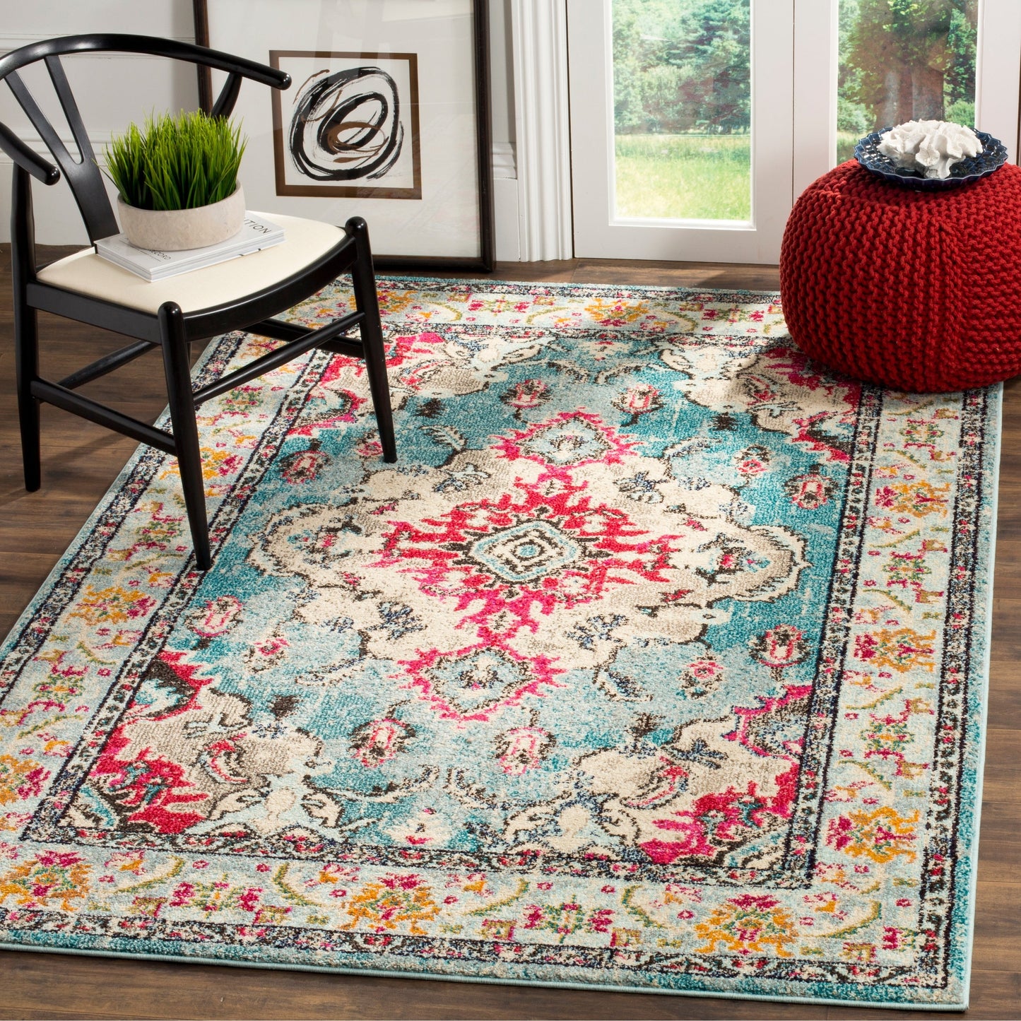 SAFAVIEH Monaco Oceane Boho Medallion Distressed Area Rug