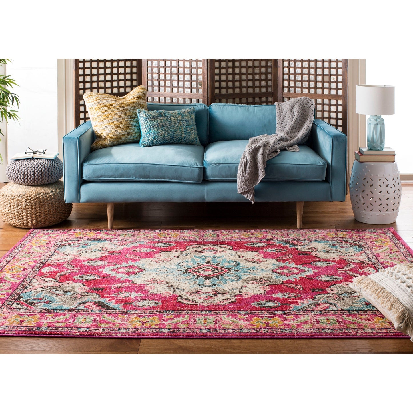 SAFAVIEH Monaco Oceane Boho Medallion Distressed Area Rug