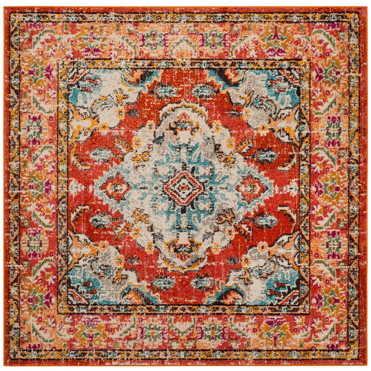 SAFAVIEH Monaco Oceane Boho Medallion Distressed Area Rug
