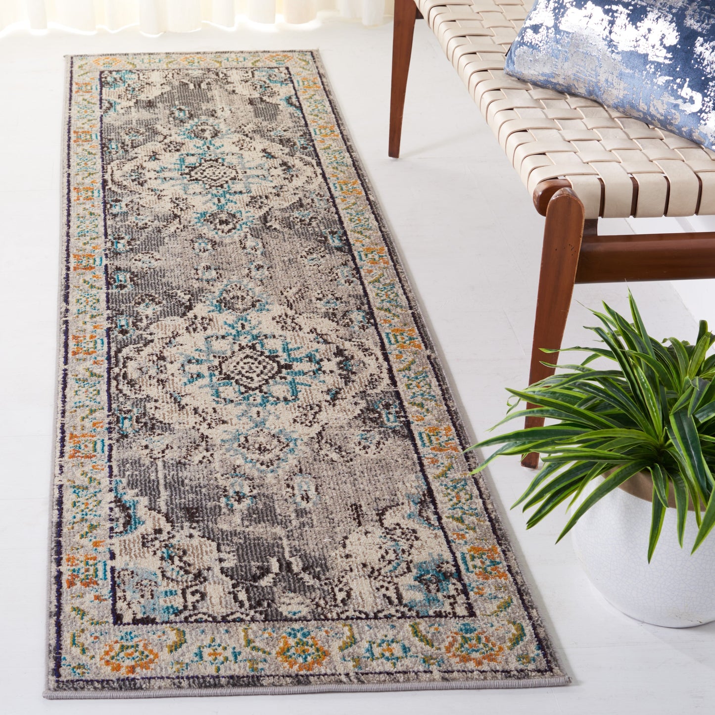 SAFAVIEH Monaco Oceane Boho Medallion Distressed Area Rug