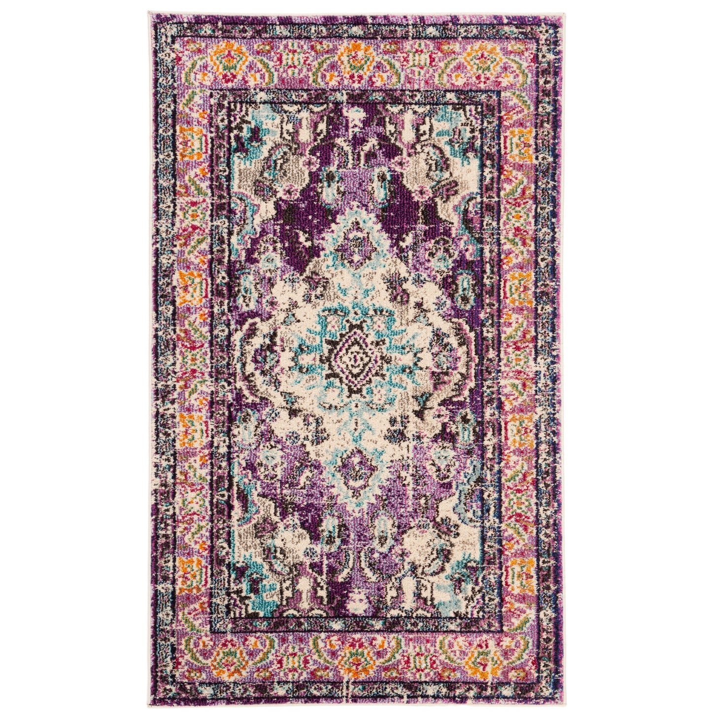 SAFAVIEH Monaco Oceane Boho Medallion Distressed Area Rug