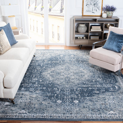 SAFAVIEH Oregon Hildegarde Traditional Oriental Navy/Ivory Rug