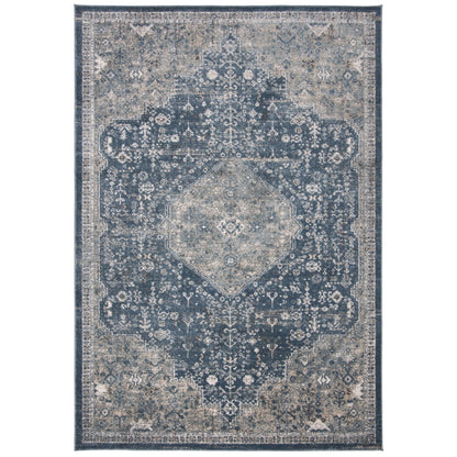 SAFAVIEH Oregon Hildegarde Traditional Oriental Navy/Ivory Rug