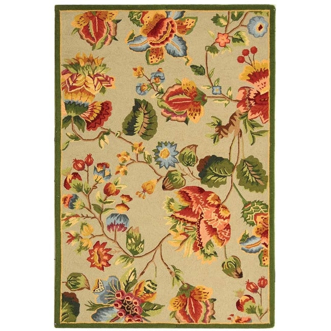 SAFAVIEH, Handmade Chelsea Jurendine French Country Floral Wool Rug