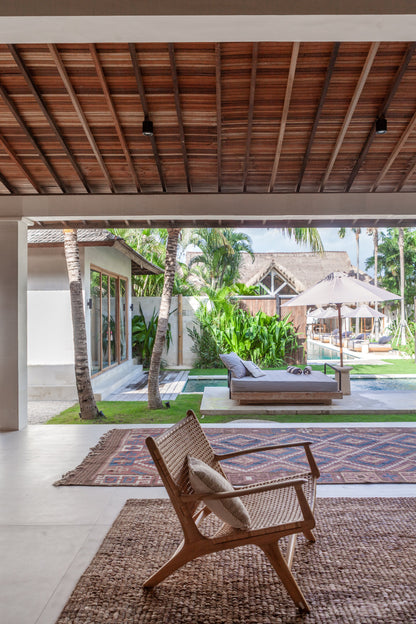 Salma Teak and Rattan Lounge Chair