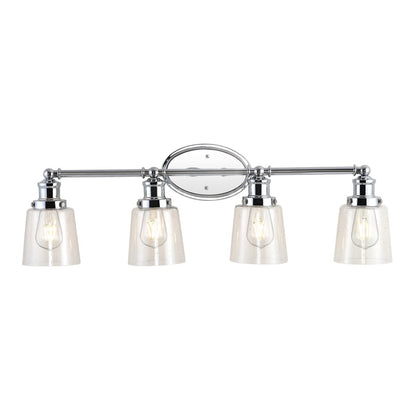 Sandrine 3-Light Iron/Seeded Glass Classic Cottage LED Vanity Light, by JONATHAN Y