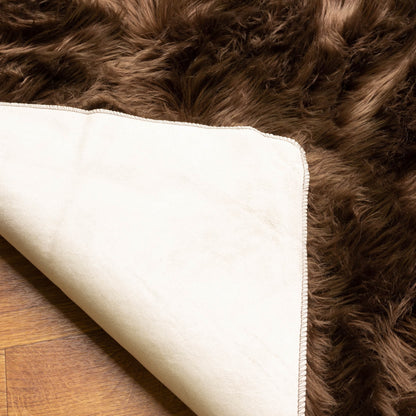 Silver Orchid Parrott Faux Fur Sheepskin Area Rug
