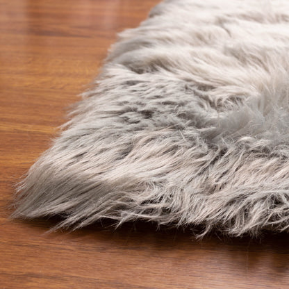 Silver Orchid Parrott Faux Fur Sheepskin Area Rug